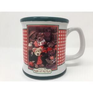 Boyds Bears Coffee Mug Apple Of My Eye Green Red White Boyde Collectible Cup
